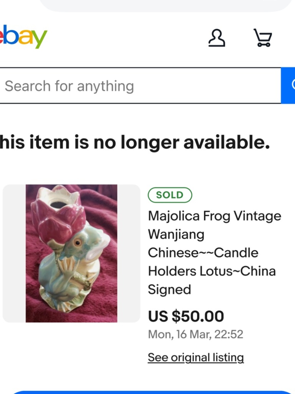 Blue Frog Figurine with Red Tulip holds a tapered candle - Decorative Accent - Picture 8 of 8